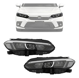 PAR FAROL LED DIANTEIRO HONDA CIVIC 2023 2024 2025