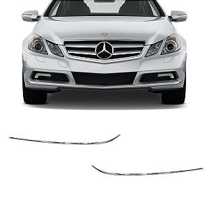 Friso Inferior Cromado Parachoque Dianteiro Mercedes Classe E E350 2009 2010 2011 2012 2013 Par Ambos os Lados