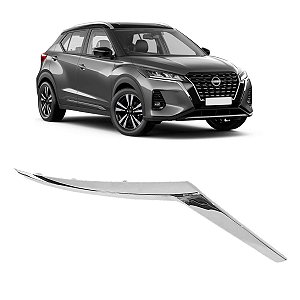 Friso Cromado Farol Nissan Kicks 2021 2022 2023 2024 Lado Direito Passageiro