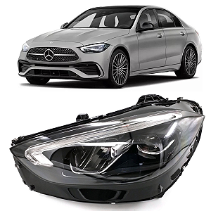 FAROL DIANTEIRO MERCEDES C200 C300 C63 2022 2026 ESQUERDO