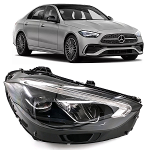 FAROL DIANTEIRO LED MERCEDES C200 C300 C63 2022 2026 DIREITO