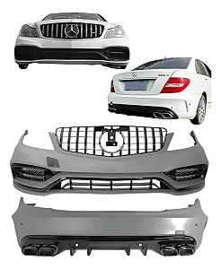 Kit Parachoque Grade Ponteira C63 P/ W204 C180 C200 2008 2009 2010 2011 2012 2013 2014 Novo