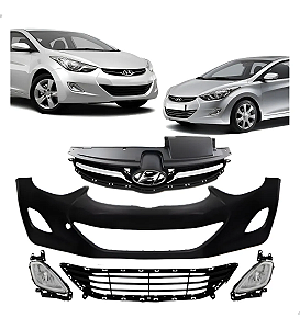 Kit Frente Parachoque Elantra 2011 2012 2013 2014 Grades Par Milha Novo