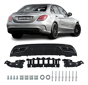 Escapamento Preto Black Piano Spoiler Mercedes C63 Amg 2015 2016 2017 2018 2019 2020