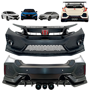 Body Kit Parachoque Dianteiro Civic Type R 2017 2018 2019 2020 2021