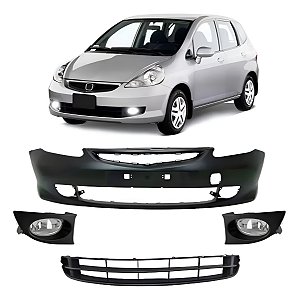 Kit Grade Inferior + Parachoque + Milha Honda Fit 2007 2008