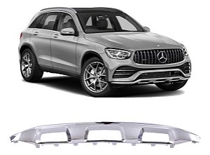 Spoiler Inferior Cromado Central Mercedes Glc 300 2019 2020 2021 2022 2023