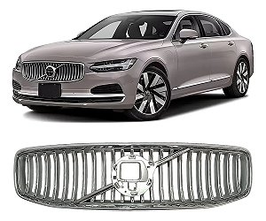 Grade Cromada Parachoque Frontal Volvo S90 2021 2022 C Furo