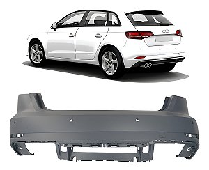 Parachoque Traseiro Furo Sensor A3 Hatch 2017 2018 2019 2020