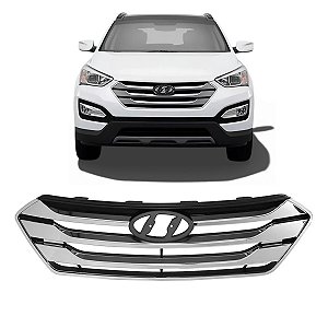 Grade Cromada Parachoque Friso Santa Fé 2013 2014 2015 2016