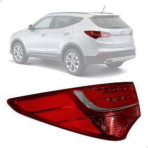 Lanterna Canto Traseira Led Santa Fé 2013 2014 2016 Esquerdo