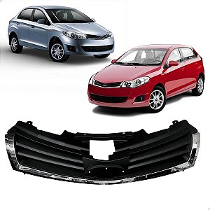 Grade Parachoque Dianteiro Chery Celer Sedan Hatch 2013 2014 2015 A13-8401010 Com Friso Cromado