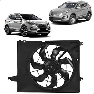 Eletroventilador Defletor Ventoinha Radiador Santa Fé 2013 2014 2015 2016 2017 2018 2019 253802W800 Novo