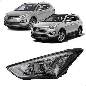 Farol Dianteiro Santa Fé Grand Santa Fé 2013 2014 2015 2016 Lado Esquerdo Motorista