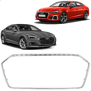 Friso Moldura Grade Superior Dianteira Audi A5 2020 2021 2022 2023 2024 2025 Cromado