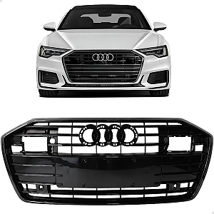 Grade Superior Dianteira Audi A6 C8 2019 2020 2021 2022 Black Piano