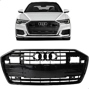 Grade Superior Dianteira Audi A6 C8 2019 2020 2021 2022 Black Piano