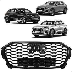 Grade Superior Colmeia Black Piano Audi Q3 2020 2021 2022 2023 2024 2025 83F853651BCKA Novo