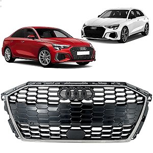 Grade Dianteira Preto Brilhante Audi A3 2021 2022 2023 2024 8Y0853651ARN4