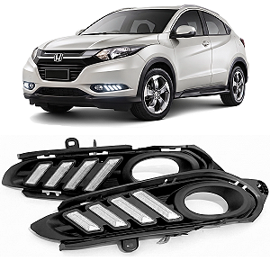 Par Grade Milha Drl Led Daylight Dianteiro Honda Hrv Hr-v 2015 2016 2017 2018 Novo 71106-T7T-M1
