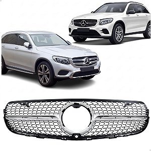 Grade Superior Dianteiro Diamond Cromado Mercedes Glc250 2015 2016 2017 2018 2019 Novo