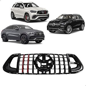 Grade Dianteira Superior AMG Black Piano Gle450d Gle53 Gle63 AMG 2020 2021 2022 2023 2024 2025 2026