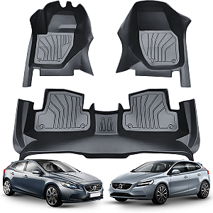 Jogo de Tapete Bandeja Acabamento Interno 3 Peças Volvo V40 2013 2014 2015 2016 2017 2018 2019