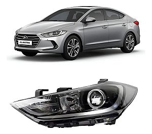 Farol Projetor Elétrico Elantra 2017 2018 Lado Esquerdo