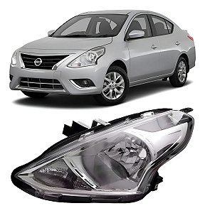 Farol Cromado Nissan Versa 2015 2016 2017 2018 Esquerdo