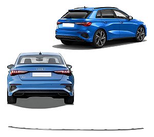Friso Inferior Spoiler Traseiro Audi A3 2021 2022 2023 2024