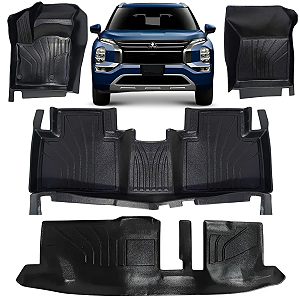 Tapete Interno Bandeja Acabamento 3D Mitsubishi Outlander Phev 7 Lugares 2025 2026