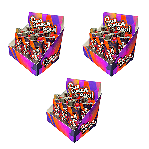 3 DISPLAYS ISQUEIRO BIC GRANDE PERSONALIZADO (3 DISP. DE 6 ISQUEIROS)