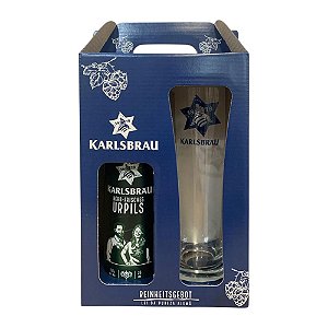 Kit Cerveja Karlsbrau Urpils, lata + Copo