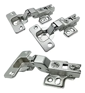 kit 200 unidades de Dobradiça Curva Br Metal Calço Fixo Amortecedor 35mm Armários