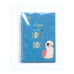 Caderno Coleções enjoy Love Dog Azul
