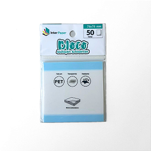Bloco Adesivo Transparente com borda Azul