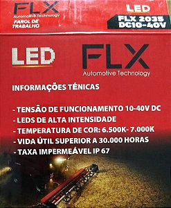 FAROL AUXILIAR LED 12/24V 102W FUNCAO FLASH REDOND