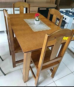 Mesa 4 Cadeiras Madeira