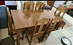 Mesa 6 Cadeiras Madeira