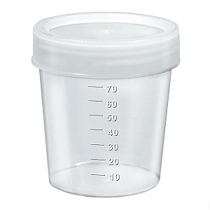 Coletor 80ml PP tampa branca 14mm com pá GRANEL PCT 100 JPROLAB