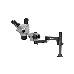 MICROSCOPIO TRINOCULAR LUOWEI WCI3-6565LZ-TV PRETO 6.5-65X  COM SUPORTE ARTICULADO