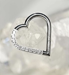 Coração Titânio Cravejado Daith