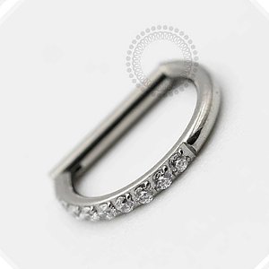 Joia Titânio D-Ring cravejada
