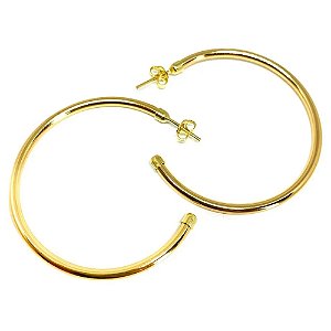 Brinco Argola Liso - Banhado de Dourado e Níquel