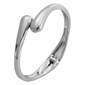 Bracelete Fecho Articulado Liso - Banho Níquel