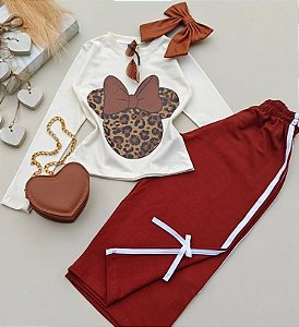 Calça Laço moletom cor canela