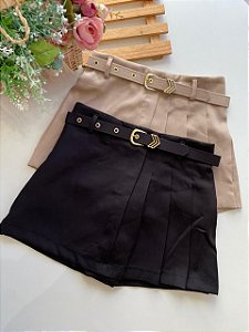 Short Saia Juvenil com Cinto Ajustável
