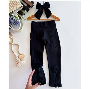 Calça Montaria Peluciada Preta Bebê