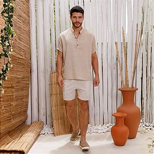 Bata Trigal de Algodão Areia