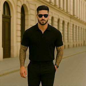 Polo Veneza Masculina Texturizada